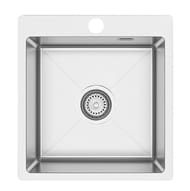 Мойка врезная Ukinox Practice 450х500 браш. нерж.сталь 1мм, слив, сифон PRB450.500 -GT10C 0CW & S