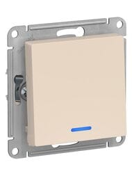 Выключатель Systeme Electric ATLASDESIGN 1-клавишный с подсветкой схема 1а 10АХ бежевый ATN000213