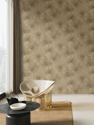Обои виниловые на флизелине Decori-Decori Zen (1,06х10,05) коричневые, цветы 72908 (рул)