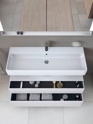 Тумба под раковину Duravit Qatego 1190х470мм подвесная, 2 ящ., подсветка, белый мат. QA4396018180010