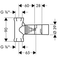 Hansgrohe ������� ����� ��������� �������, ����������� 3/4" 15970180