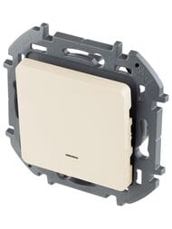 Переключатель LEGRAND INSPIRIA 1-клавишный с подсветкой 10 AX 250 В слоновая кость 673661