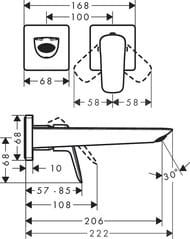 ��������� Hansgrohe Logis 71256000 ��� �����������, Fine, ������� ������, ����� 205��, ����