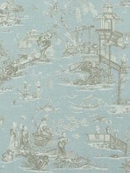 Обои бумажные Thibaut Dynasty Cheng Toile (0,69х8,22) голубые T75468 (рулон)