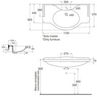 �������� ������������ Cezares JUNONE (110x61) �� 3 ��������� Bianco GIU200110/ALZAT
