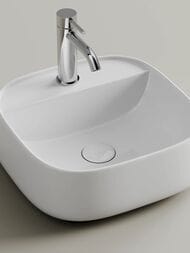 Раковина подвесная Ceramicanova Fonte с отверстием под смеситель 420x420x145, белый CN5052
