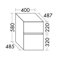 Тумба Burgbad Lin20 400х580х487 подвесная, 2 ящика, голубой USIS040F5395