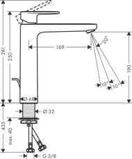 ��������� ��� �������� Hansgrohe Vernis Blend 71552000 ������������, ����� 190��, �/�, ����