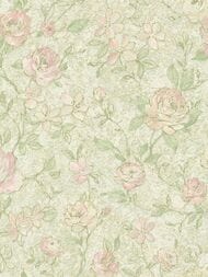 Обои виниловые на флизелине Grandeco Anastasia A55003 (1,06х10,05) цветы, бежевые (рул.)