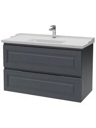 Тумба под раковину Caprigo Wales 100 (990х600х458) подвесная, 2 ящика, цвет графит 36014-SF-019