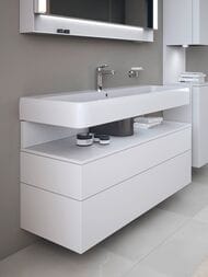 Тумба под раковину Duravit Qatego 1190х470мм подвесная, 2 ящ., подсветка, белый мат. QA4396018180010