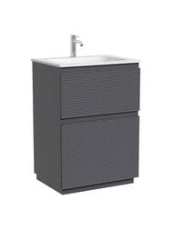 Тумба под раковину Sancos Folk Floor FL60FGS 590х445х850 напольная, с 2-мя ящиками, цвет: Grey soft