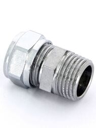 Соединитель Tiemme для медной трубы, 15х1/2"Н обжим, хром 1130036 (1100C001504CZ)