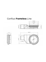 Душевой лоток BETTOSERB Drain Frameless Line 850мм с решеткой, комб.затвор,белый матовый