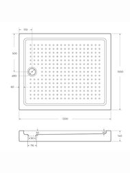 ������� ��������� ������ CEZARES (1200�1000�150) ������������� TRAY-A-AH-120/100-15-W