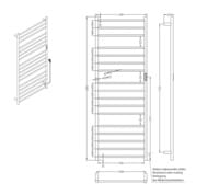 Электрический полотенцесушитель Bemeta 704151060, 600x1680 мм, 285W, черный