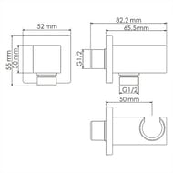 Смеситель встраиваемый WasserKRAFT A84095 с гигиеническим душем (комплект), оружейная сталь