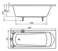 ����� ��������� RAVAK DOMINO PLUS 150�70 �����
