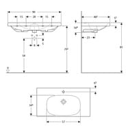 �������� Geberit Acanto 900x480 ����� Alpine, � ���������� ��� ���������, � ��������� 500.623.01.2