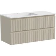 Тумба под раковину SANCOS Snob T (995х445х500) подвесная, левая, два ящика, Beige Soft SNT100LCE
