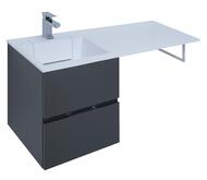 Тумба с раковиной Aquanet Алвита 120 L (1200х526х480) левая, подвесная, 2 ящ., серый антрацит 243777
