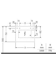 Зеркальный шкаф Duravit Qatego 1000х750х155 подвесной, с подсветкой, полочка, белый QA7152018180010
