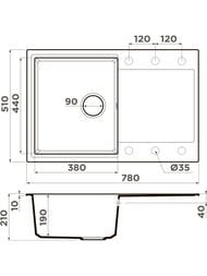 ����� Omoikiri DAISEN 78-PA (780�510�230) �������, ���������, ����-������� 4993323