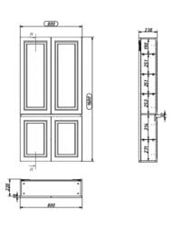 Пенал Caprigo Wales (800х1600х238) подвесной, цвет графит 36051-SF-019