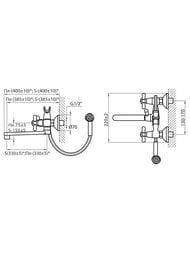Смеситель для ванны VARION Armaturen БЕТА 1014171 резиновые кран-буксы, керамический переключатель, плоский излив 330мм