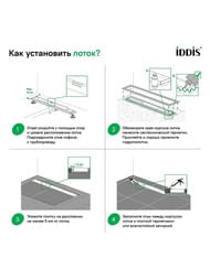 Душевой лоток IDDIS Level 975A7SB00DZ 700мм, комбинир. затвор, двухсторон.решетка, хром — изображение 13