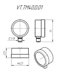 �������� Valtec, 0-10 ���, 1/8", D40��, ������ ����� (����������),  VT.TM40.D.01