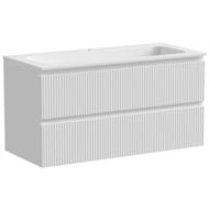 Тумба под раковину SANCOS Snob T (995х445х500) подвесная, два ящика, Bianco SNT100W