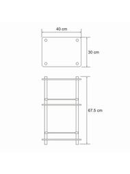 Полка WasserKRAFT K-4033 напольная тройная с бортиком, стекло — изображение 2
