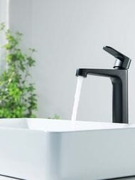 Смеситель для раковины Aquatek Оберон AQ1204MB однозахватный, излив 239мм, б/дон. клап., черный мат — миниатюра 5