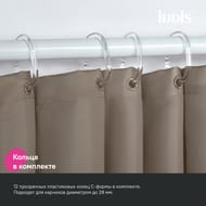 Штора для ванной комнаты IDDIS Base 200х180 см, с кольцами, полиэстер, коричневый BS03P18i11 — миниатюра 5