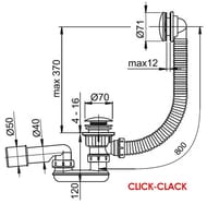 ������� �������� ��� ����� RAVAK X01472 CLICK CLACK ����� 800 ��