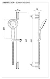 Душевая стойка с ручным душем и шлангом Remer 317V315P3, хром
