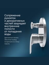 Смеситель AM.PM Like для ванны/душа F8085000 встраиваемый, внешняя часть — изображение 6