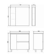 Тумба COMFORTY Осло-80Н (800х850х450) напольная, с раковиной, бетон светлый 00-00012959