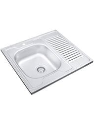 Мойка накладная Ukinox Standart 600х600 матовая нерж. сталь 0,4мм, слив 1 1/2, STD 600.600 ---4C 0L-