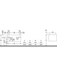Тумба под раковину Duravit DuraStyle (1230х398х448) подвесная,1 ящик, белый матовый DS639801818 — миниатюра 3