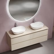 Столешница для ванной комнаты SANCOS Kreman 1400х460, керамогранит, c отв. под смеситель, TT140A2X