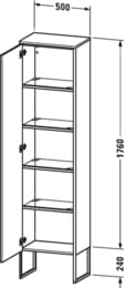 ����� Duravit XSquare 500�1760�356 ���������, ����� �����, 4 �����, ����� ������ XS1314L2222