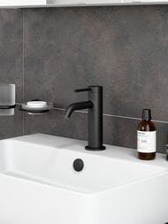 Смеситель для раковины VitrA Minimax Round A4353036EXP однорычажный матовый черный латунь