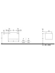 ����� ��� ���������� Duravit Ketho 1200�496�550 ���������, 2 �����, ����� ������ KT665602222