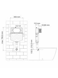 Смывной бачок скрытого монтажа WasserKRAFT Aller с кнопкой,белый глянцевый 10TLT.031.ME.WH01
