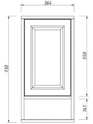 Шкаф с нишей Caprigo Альбион Промо 360 bianco antico 364х730х180 правый 33392R-В002
