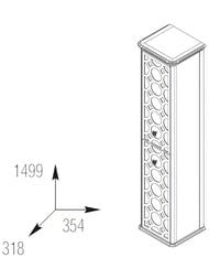 Пенал Caprigo Каприс bianco antico/silver 354х1499х318 подвесной левый 25051L-011/silver