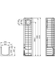 Лоток пластиковый усиленный DN 200 Gidrolica Standart Plus (1000х246х235) 34,9 л/сек  8224