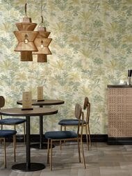 Обои виниловые на флизелине Kerama Marazzi Оазис мотив (1,06х10,05) зеленые KM6204 (рул.)